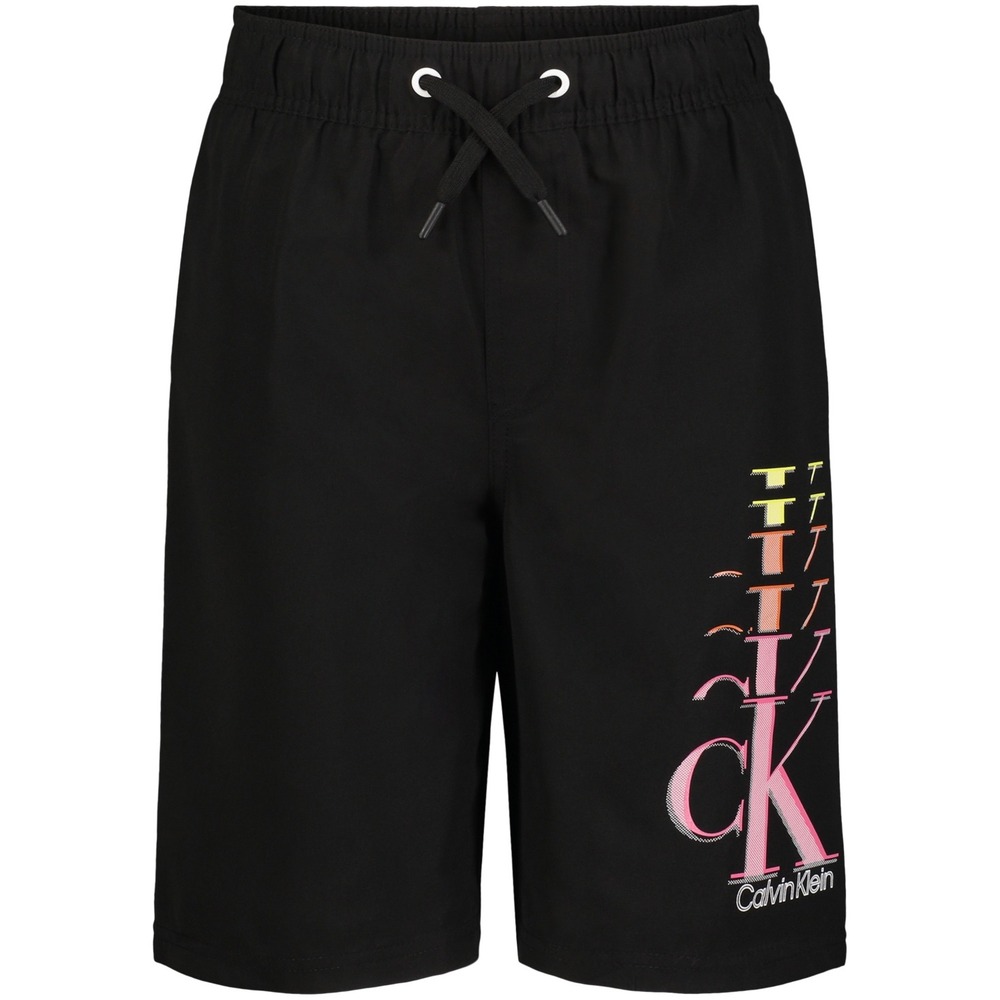 Calvin Klein Big Boys‎ Ombre Logo Swim Trunks - Black - Size L (14-16))